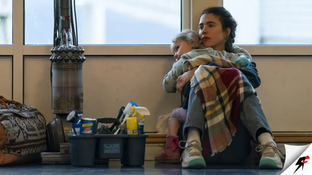 A maid sitting with her son